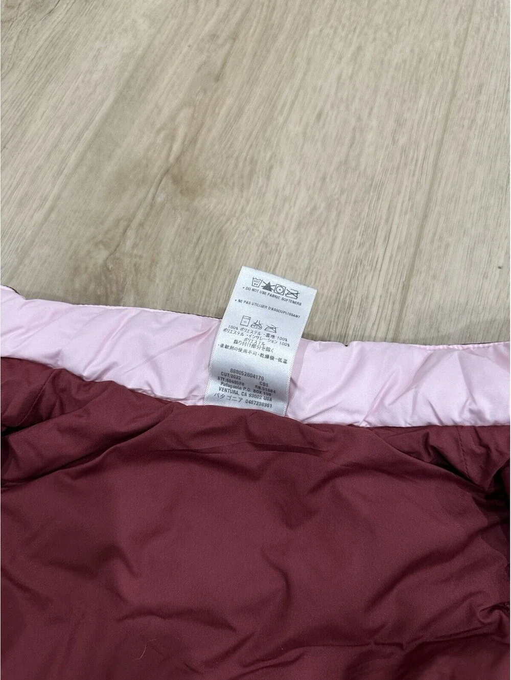 Patagonia Baby Puffer Down Vest Maroon And Pink 6M Kids Outerwear Snap